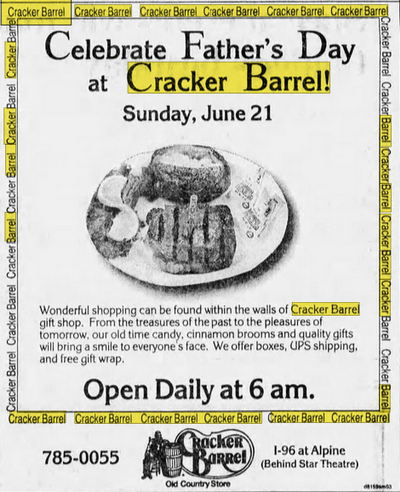 Cracker Barrel - Jun 14 1998 Article (newer photo)
